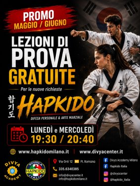 PROMO MAGGIO / GIUGNO 2026 LEZIONI GRATUITE HAPKIDO