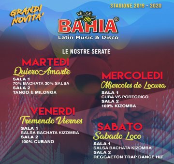 Programma nuova stagione 2019/2020 del Le Le Bahia di Lissone