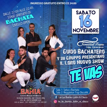 Stage gratuito di Bachata open e show del gruppo di Guido Bachatero