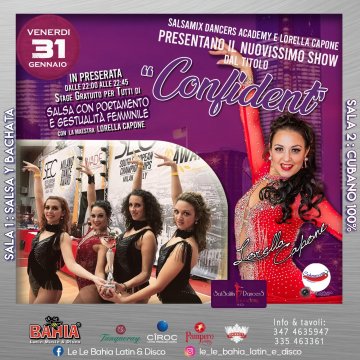 Show & Stage Gratuito per tutti di Salsa con portamento e gestualità femminile con la Maestra Lorella Capone