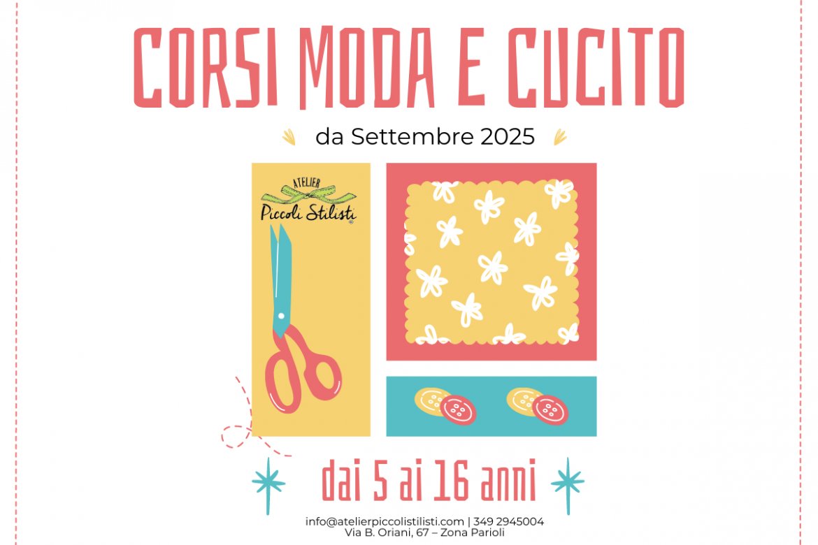 CORSI MODA E CUCITO da 5 a 16 anni