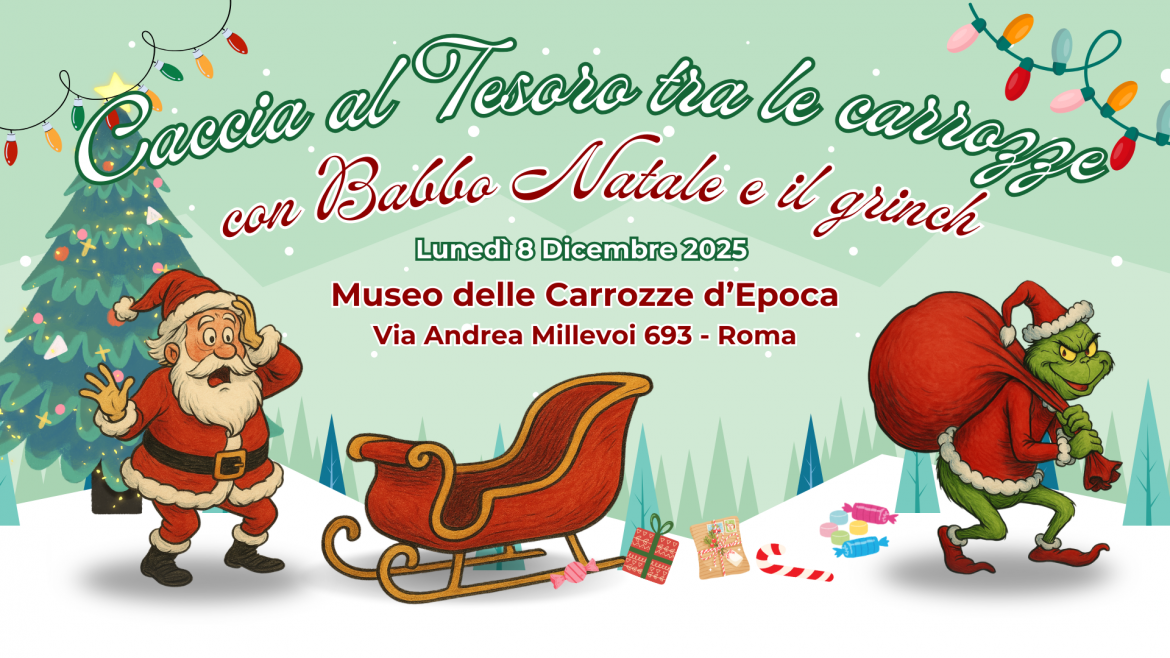 Caccia al tesoro tra le carrozze con Babbo Natale e il Grinch