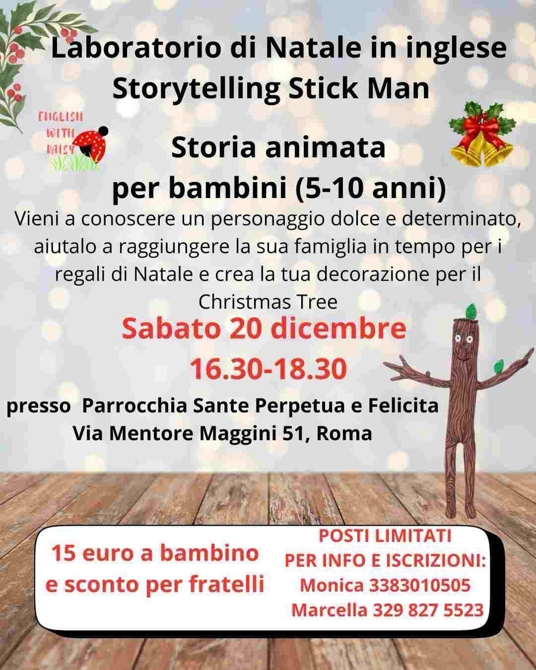 Laboratorio di Natale in inglese - Storytelling Stick Man