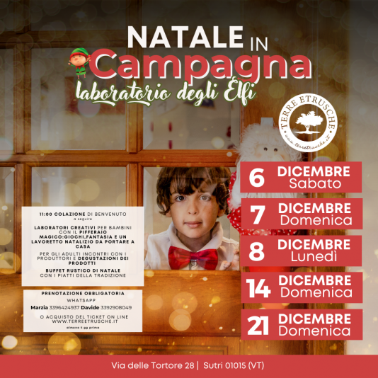 Natale in campagna - Il laboratorio degli Elfi