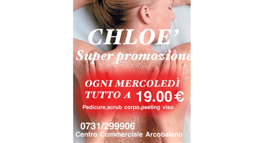 Jesi - Mercoledì tutto a 19 euro | Chloé Tattoo Estetica Parrucchieria | Jesi, Piazzale Ciabotti 8 | Tel. 3939994393 | Offerta valida fino al 10/08/19 Jesi - Mercoledì tutto a 19 euro | Chloé Tattoo Estetica Parrucchieria | Jesi, Piazzale Ciabotti 8 | Tel. 3939994393 | Offerta valida fino al 10/08/19