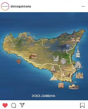 Dolce & Gabbana ridisegnano la mappa della Sicilia. Con le bag