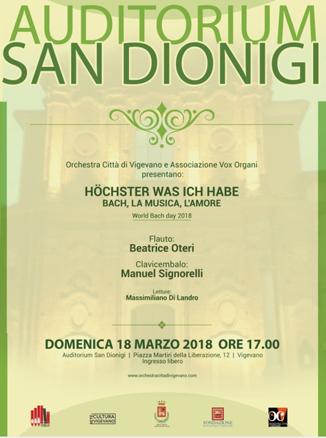 All’Auditorium S. Dionigi, Sabato 17 e Domenica 18.