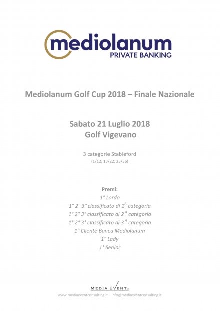 BANCA MEDIOLANUM GOLF CUP 2018