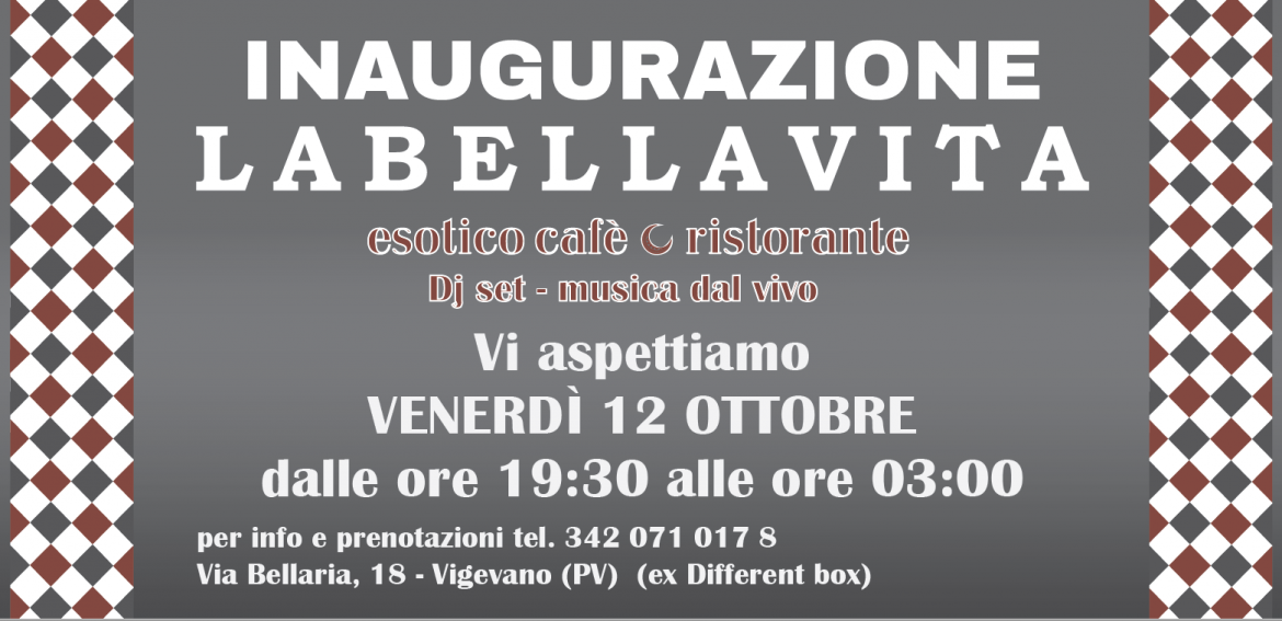 Inaugurazione LABELLAVITA esotico cafè ristorante