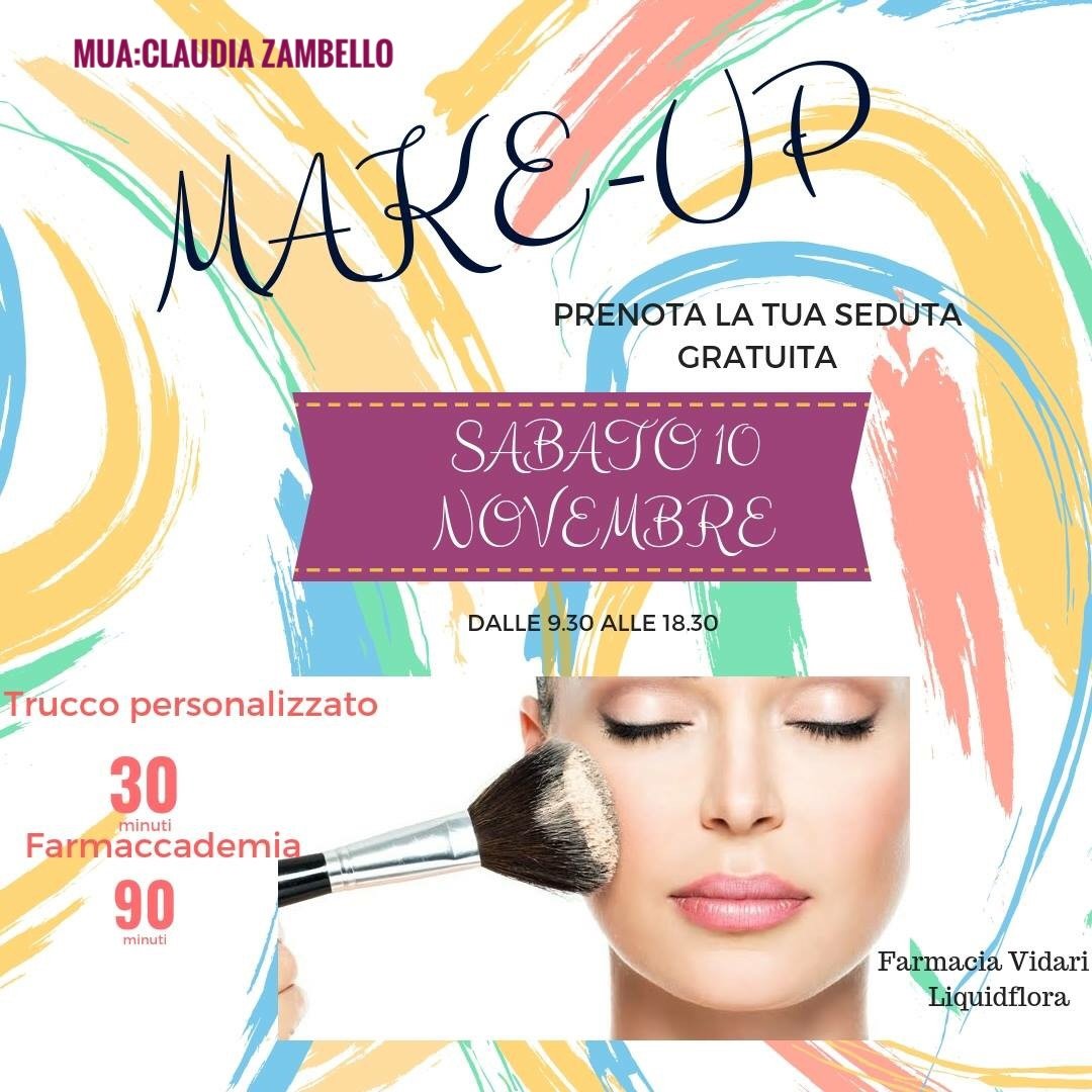 Sabato 10 novembre! Prenota la tua seduta Make-Up gratuita!