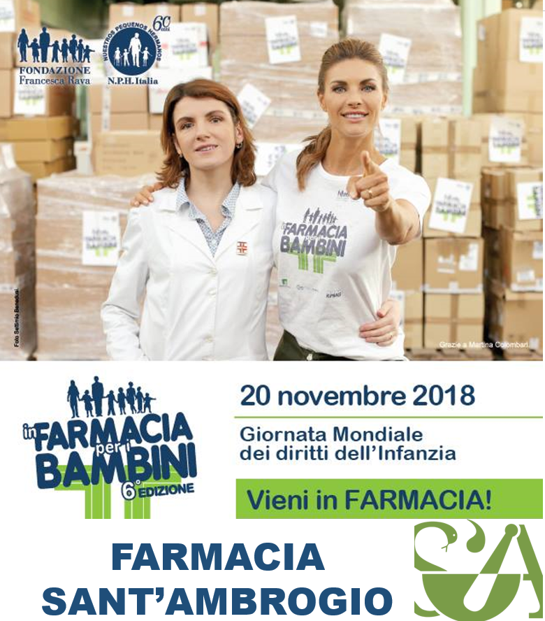 Farmacia Sant'Ambrogio ti invita a partecipare alla raccolta di medicinali in aiuto ai bambini