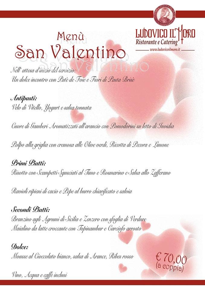 Cena di San Valentino - Ristorante Ludovico il Moro
