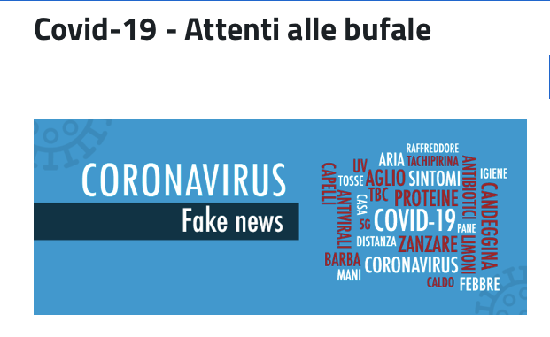 Covid-19 - Attenti alle bufale