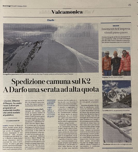 SPEDIZIONE CAMUNA SUL K2 - A DARFO UNA SERATA AD ALTA QUOTA