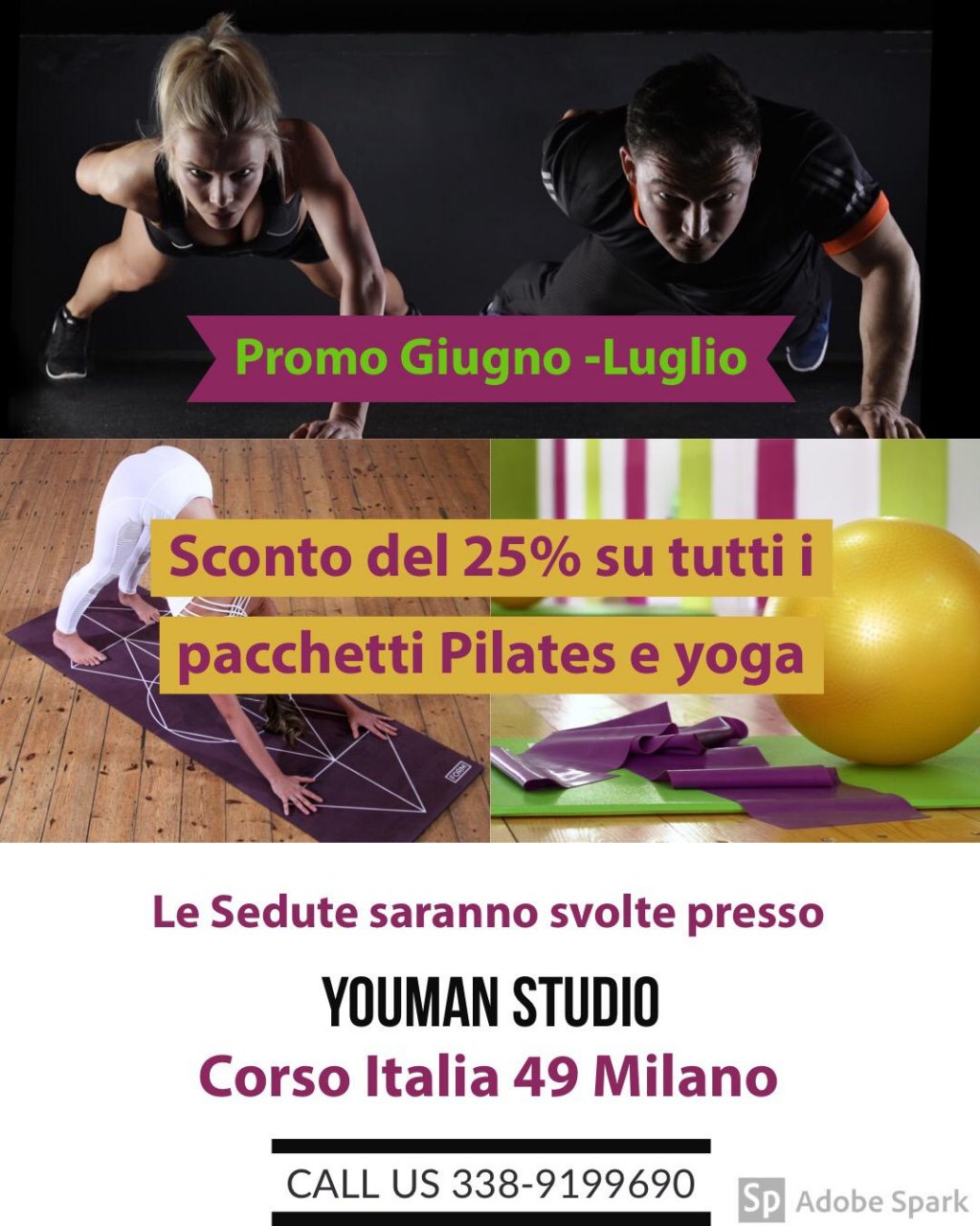 Youman studio 10 lezioni PILATES O YOGA Youman studio 10 lezioni PILATES O YOGA