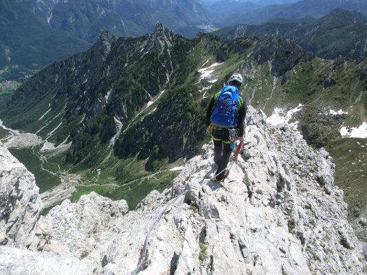Ferrata Cassiopea al Torrione Comici in Val Cimoliana