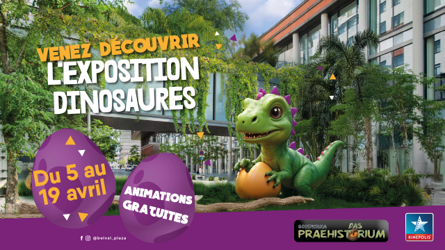 Venez découvrir l'exposition dinosaures et rencontrer Belvalosaurus ! 